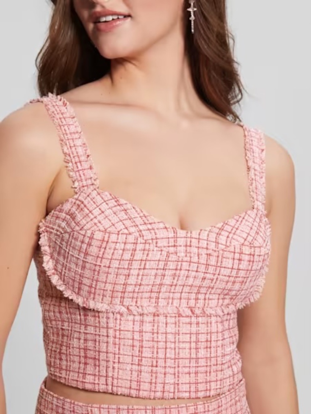 Guess tweed corset top, S